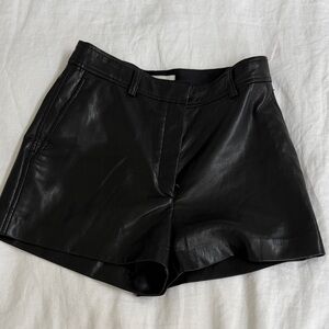 Aritzia Babaton Black Leather Women's Shorts